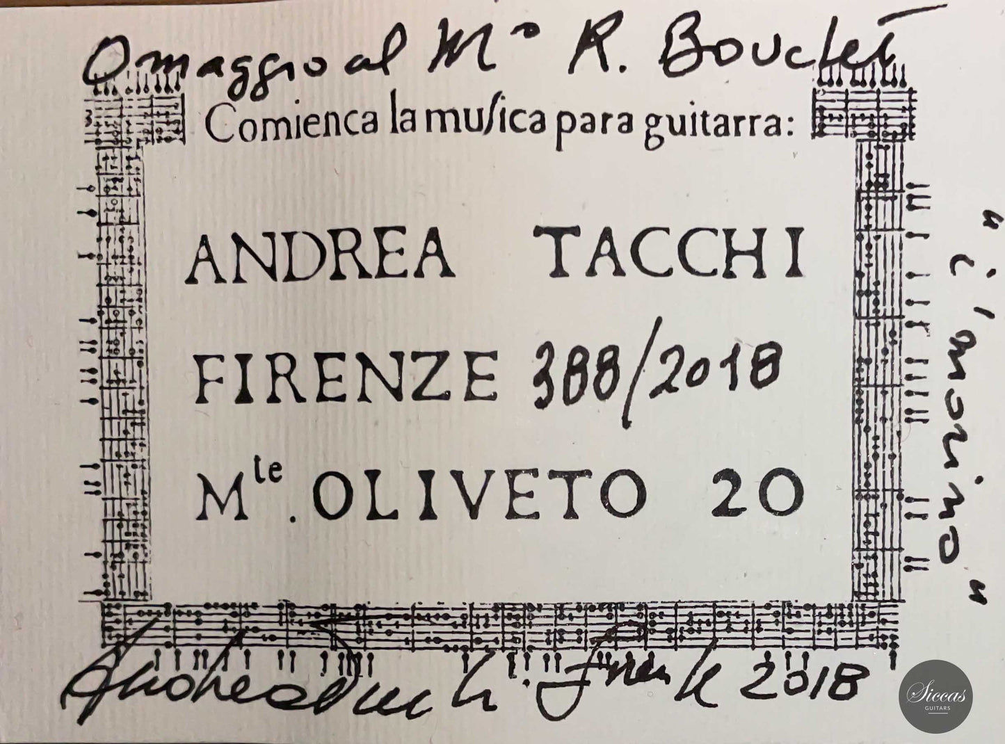Andrea Tacchi - 2018 “Omaggio a R. Bouchet” No. 388
