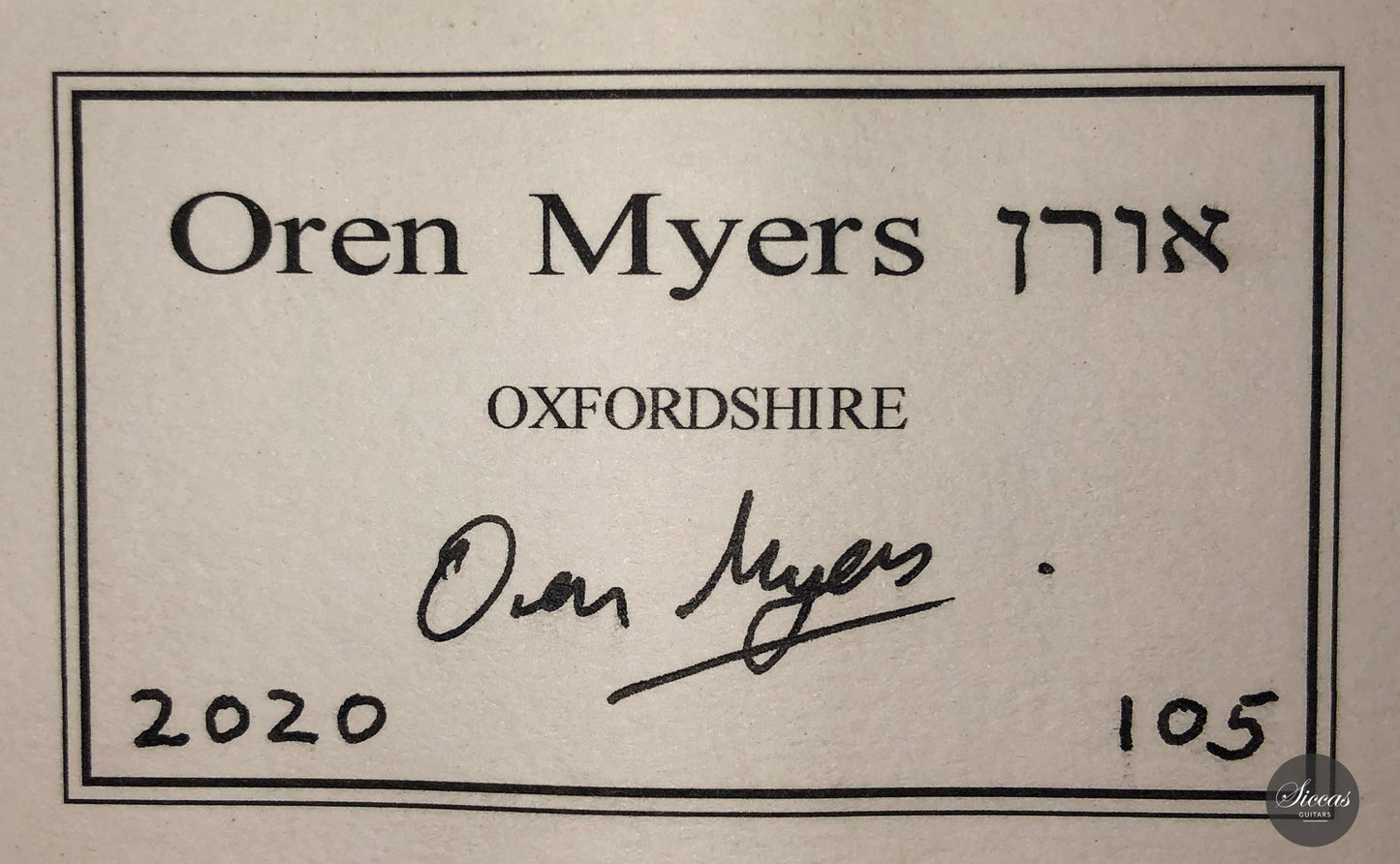 Oren Myers - 2020