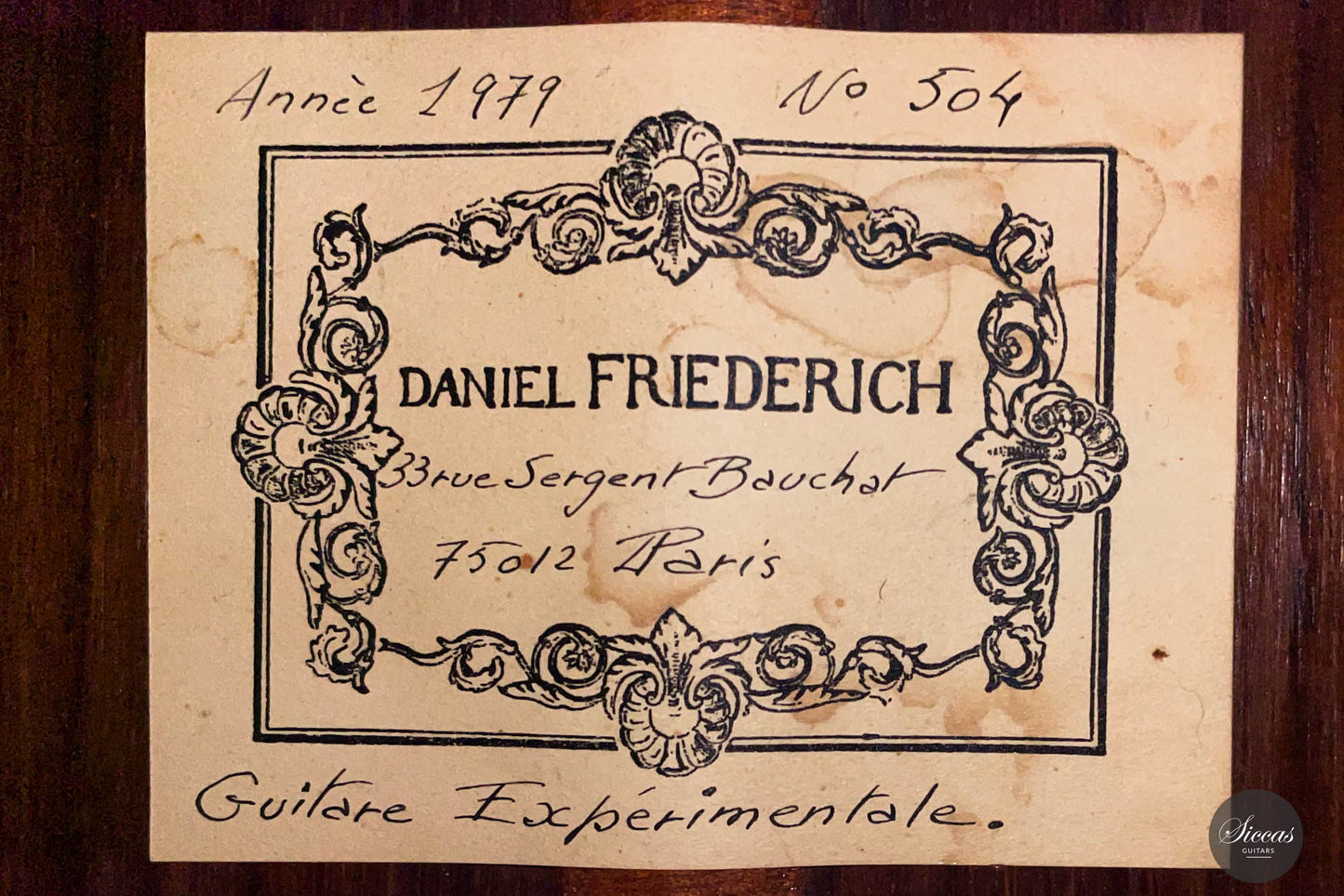 Daniel Friederich – 1979 No. 504 Expérimentale