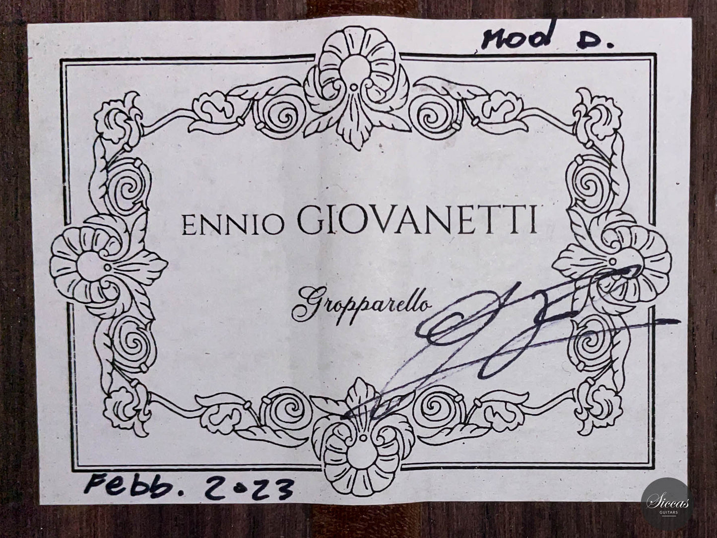 Ennio Giovanetti – 2023 “Daniel Friederich”