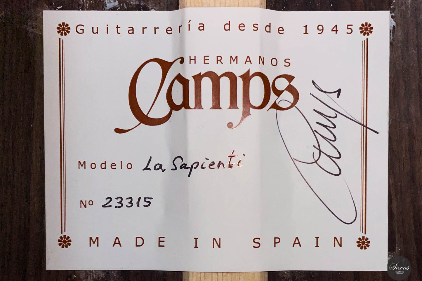 Hermanos Camps - "La Sapienti" Cedar "GL-18"