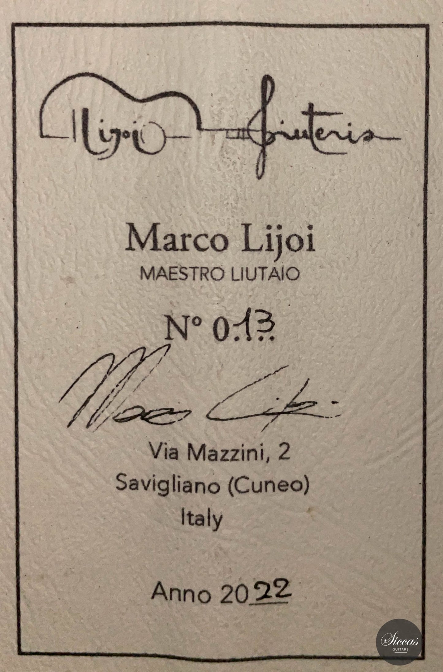 Marco Lijoi – 2022 Doubletop No. 013