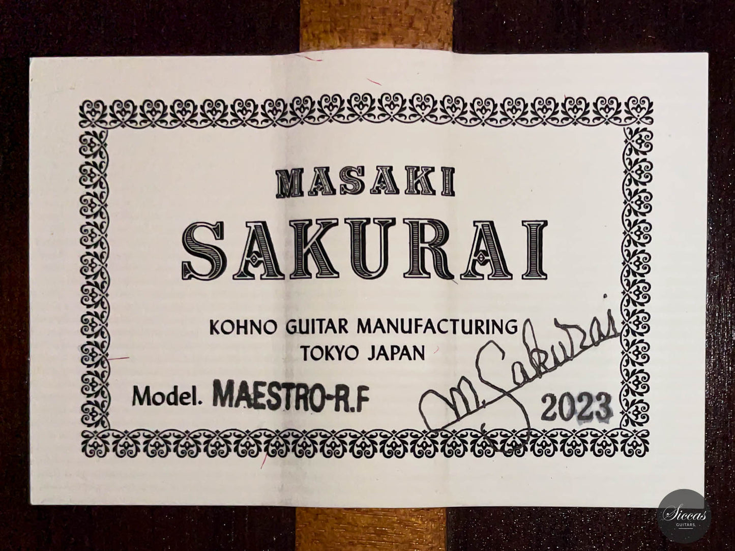 Masaki Sakurai - 2023 Maestro R.F. Cedar 63 cm