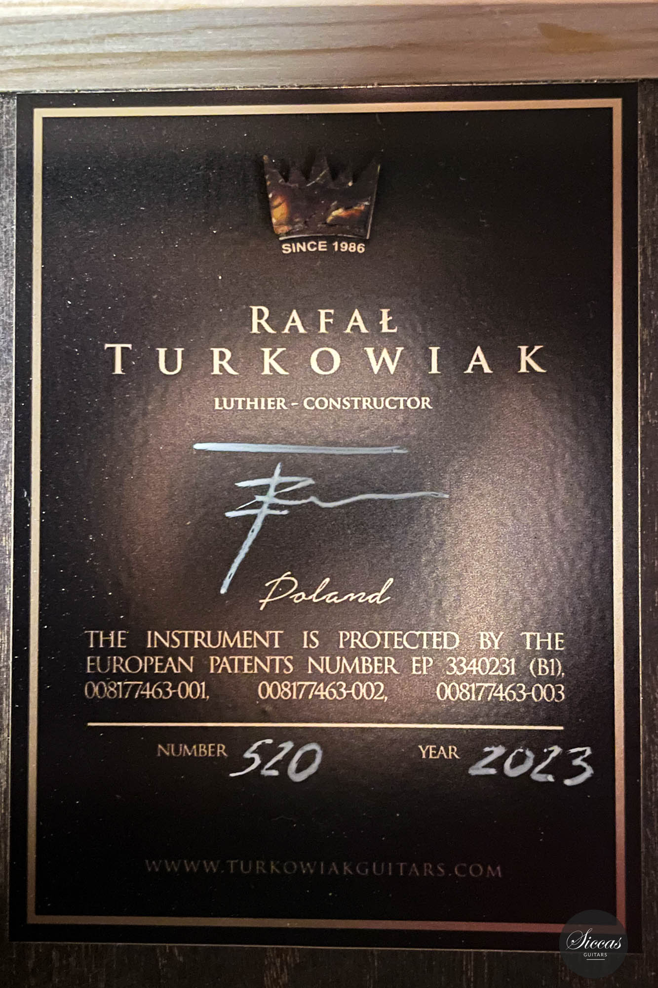 Rafal Turkowiak - 2023 The Queen of Guitars - Black Diamond No. 520 63 cm
