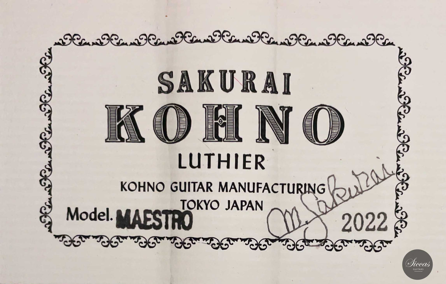 Sakurai Kohno - 2022 Maestro Spruce Lefthand