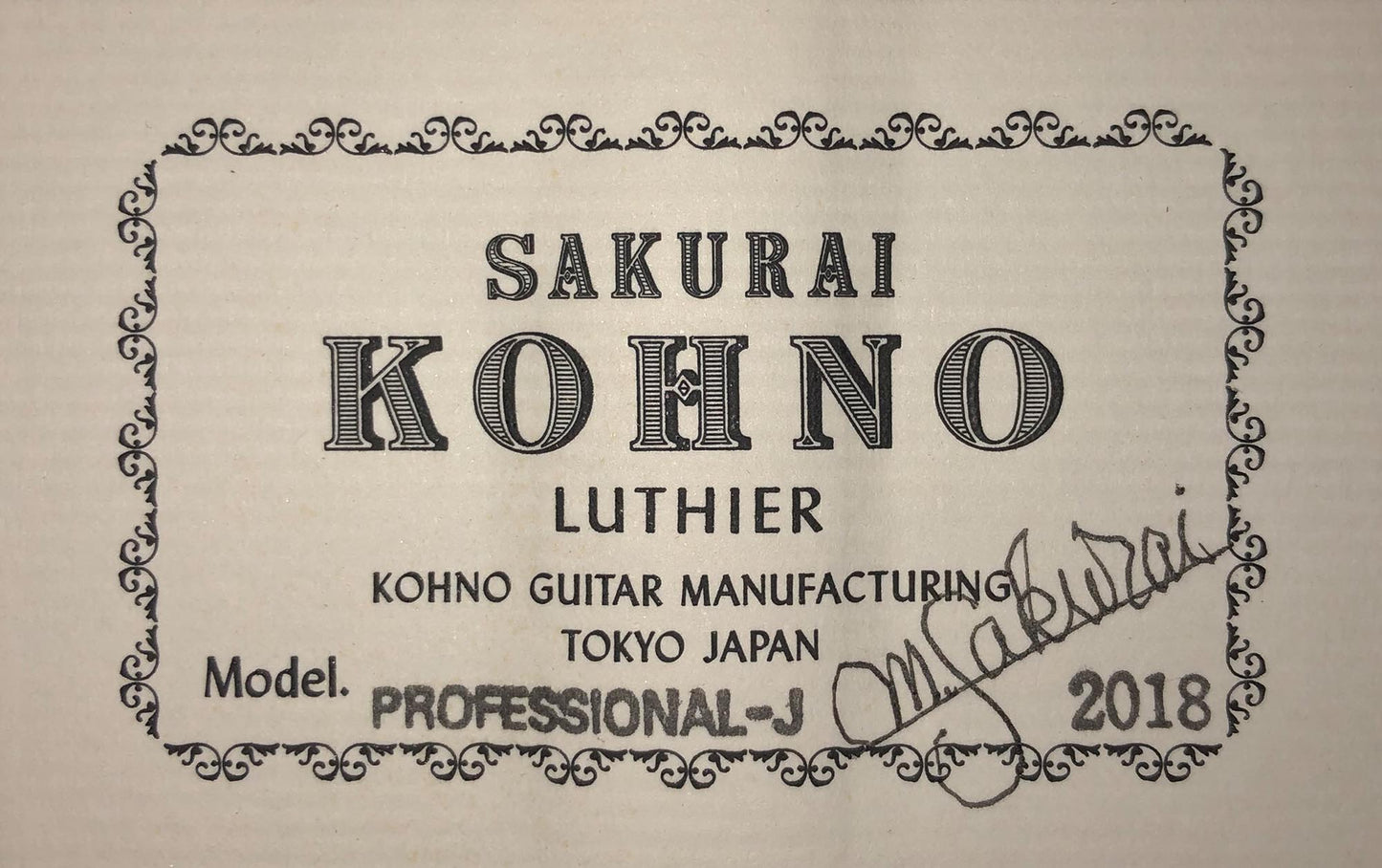 Sakurai Kohno - 2018 Professional J Cedar