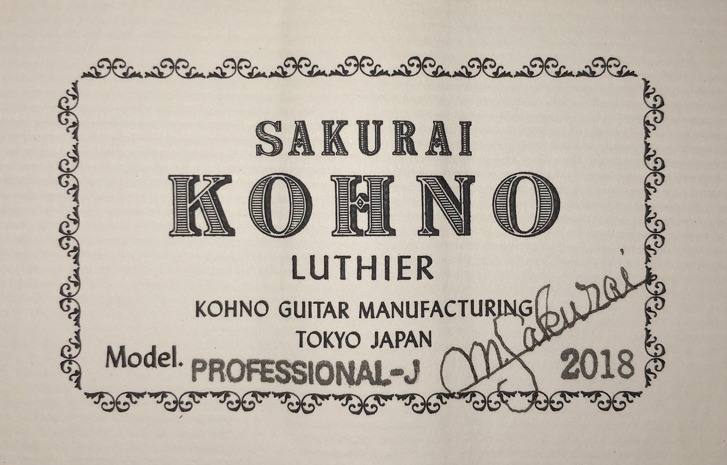 Sakurai Kohno - 2018 Professional J Spruce