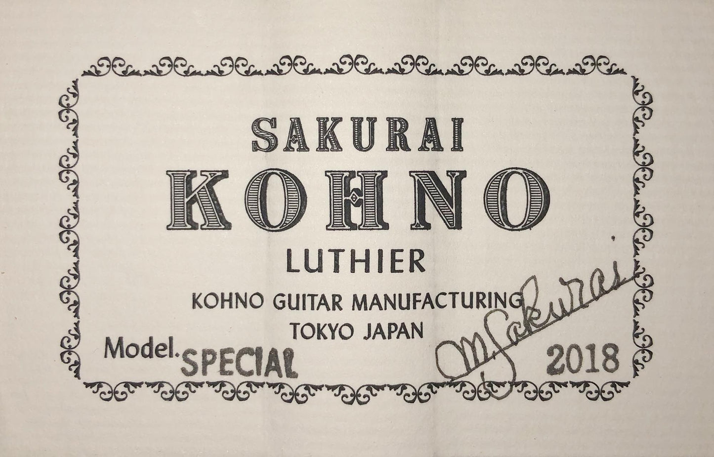 Sakurai Kohno - 2018 Special Spruce