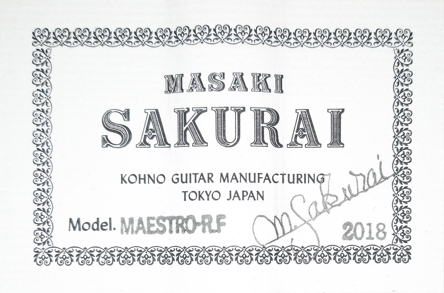 Masaki Sakurai - 2018 Maestro RF