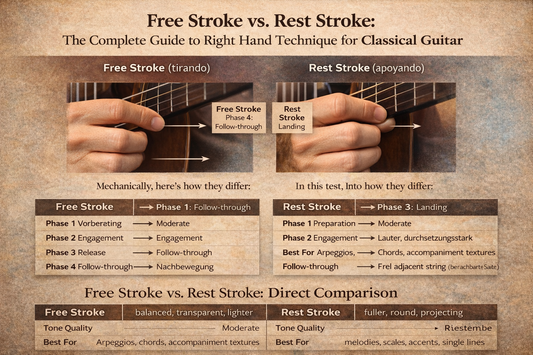 Free Stroke vs Rest Stroke: The Complete Right Hand Technique Guide for Classical Guitar (2026)