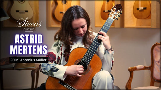 Astrid Mertens playing classical guitar