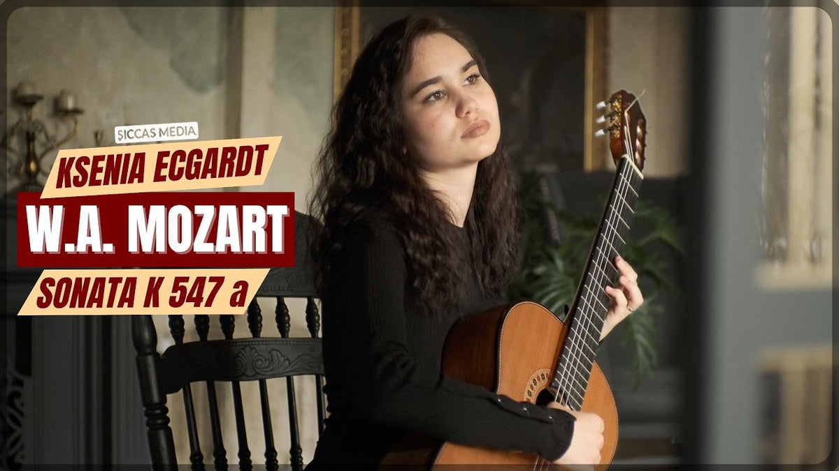 Ksenia Ecgardt playing Mozart's Sonata K. 547a on classical guitar