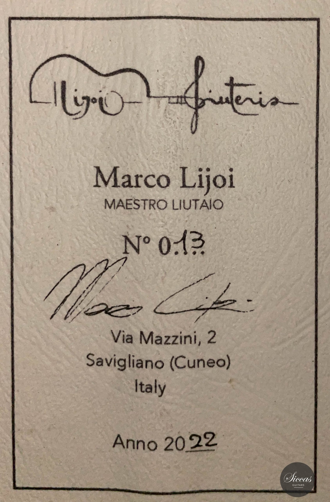 Marco Lijoi – 2022 Doubletop No. 013