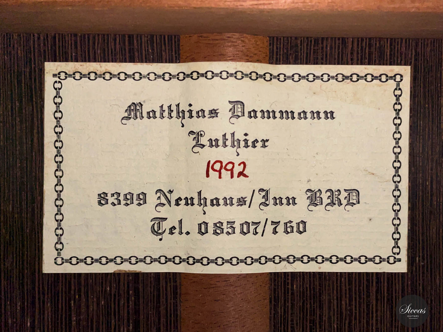 Matthias Dammann - 1992 Cedar Solidtop No. 52 64,5 cm