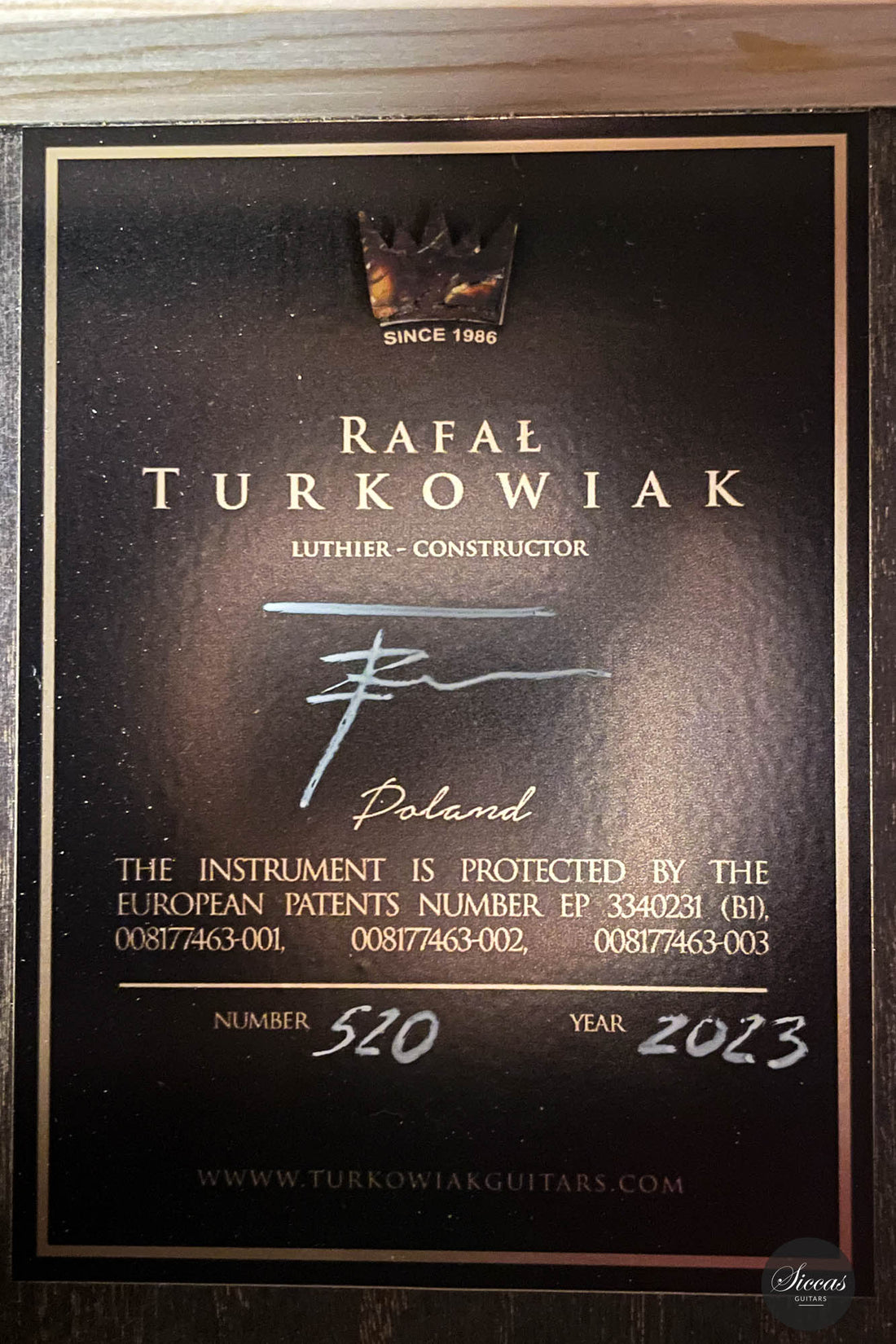 Rafal Turkowiak - 2023 The Queen of Guitars - Black Diamond No. 520 63 cm