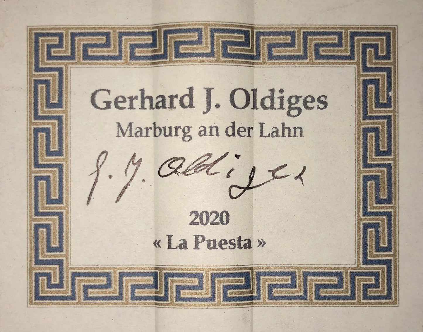 Gerhard J. Oldiges - 2020 La Puesta