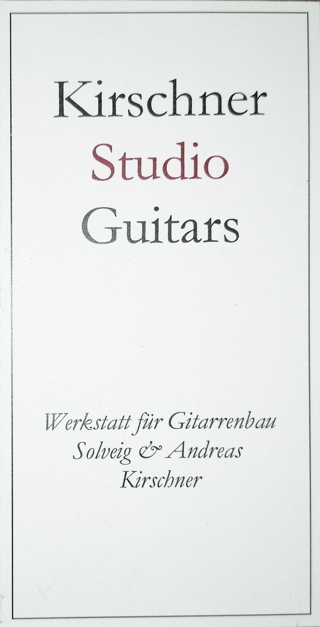 Solveig & Andreas Kirschner - 2018 Studio