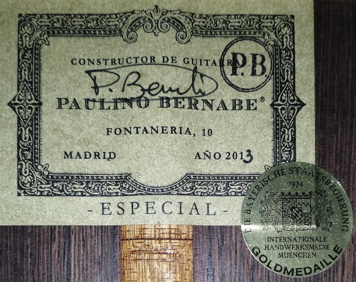 Paulino Bernabé - 2013 Especial Goldmedaille