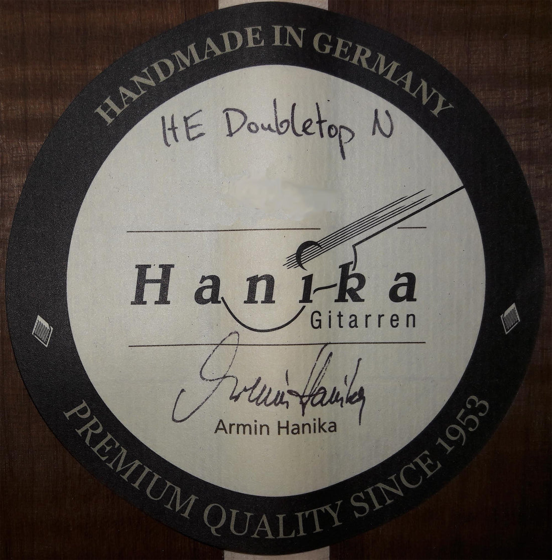 Armin Hanika - HE Doubletop N - Certificate