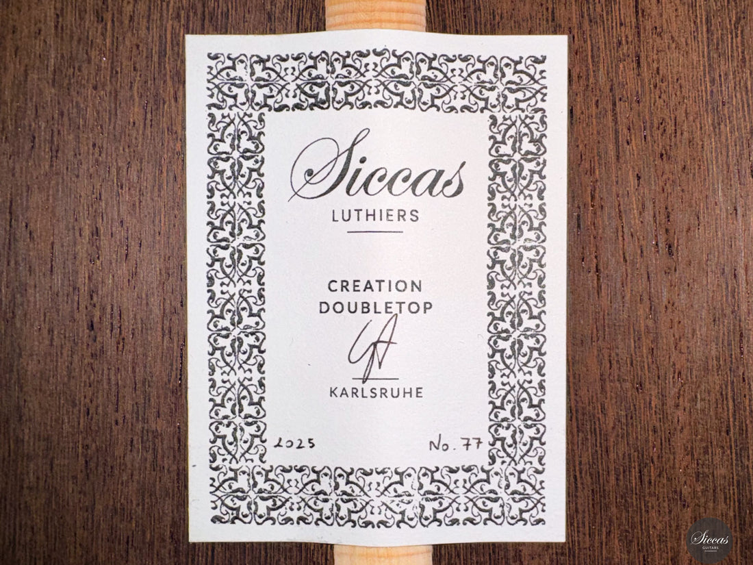 Siccas Luthiers - Creation Doubletop Spruce 64 cm - Certificate